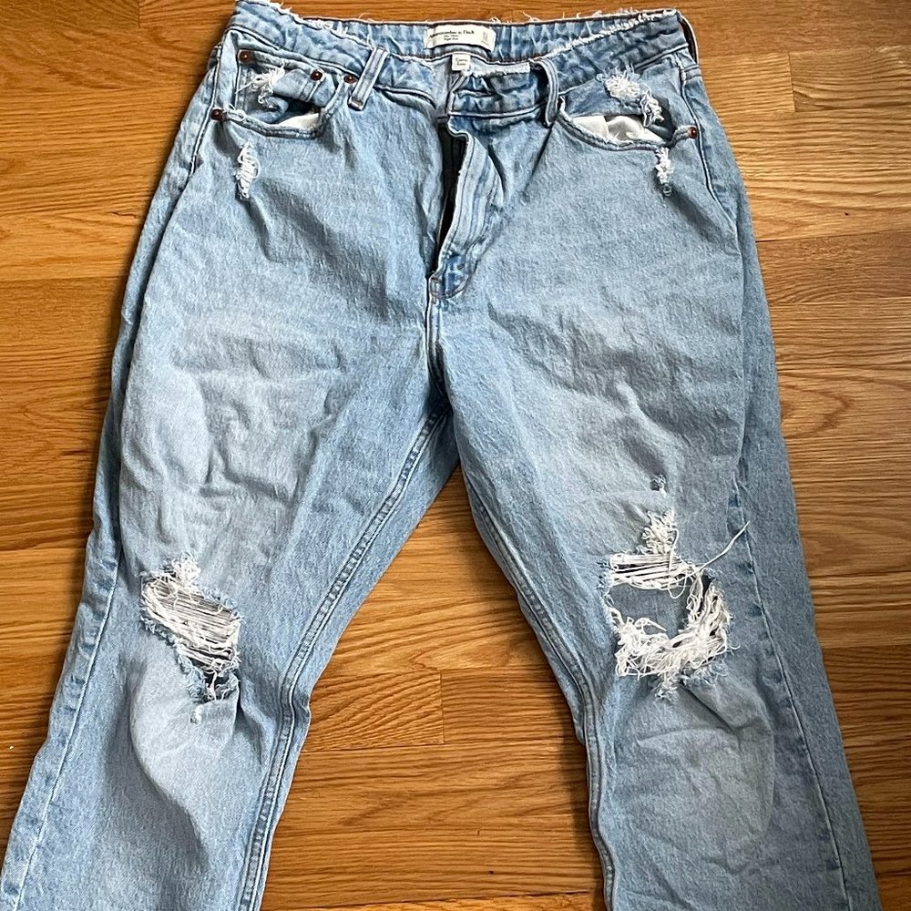 Abercrombie & Fitch Curve Love High Rise Mom Jeans Size 12 Regular